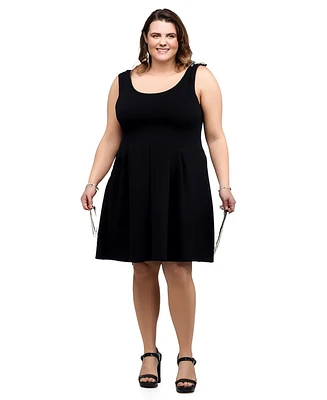24seven Comfort Apparel Plus Sleeveless Dress with Pockets