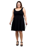 24seven Comfort Apparel Plus Sleeveless Dress with Pockets