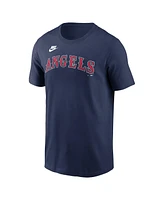 Nike Men's Navy California Angels Cooperstown Wordmark T-Shirt