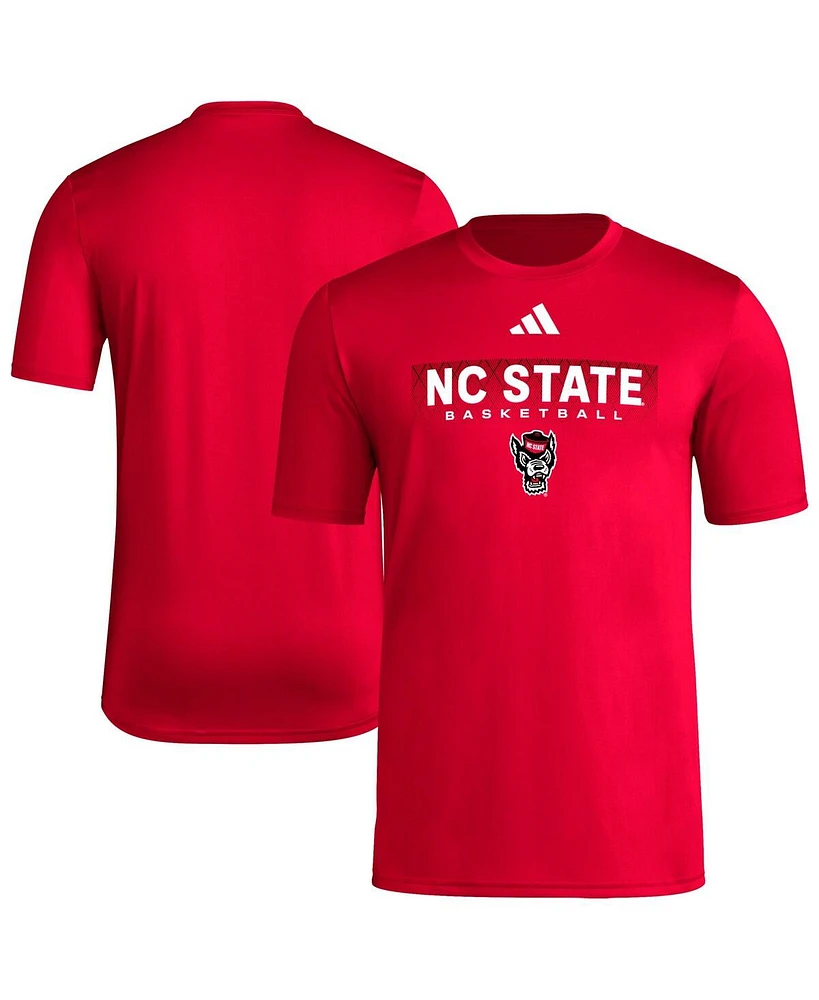 Adidas Men's Red Nc State Wolfpack Locker On-Court The Fade Pregame Aeroready T-Shirt