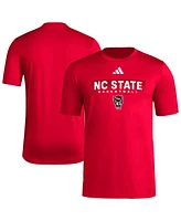 Adidas Men's Red Nc State Wolfpack Locker On-Court The Fade Pregame Aeroready T-Shirt