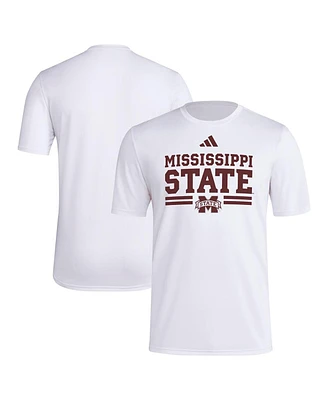 Adidas Men's White Mississippi State Bulldogs Strategy Pre-Game T-Shirt