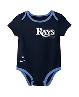Nike Baby Boys and Girls 3-Pack Tampa Bay Rays Authentic Collection Bodysuit Set