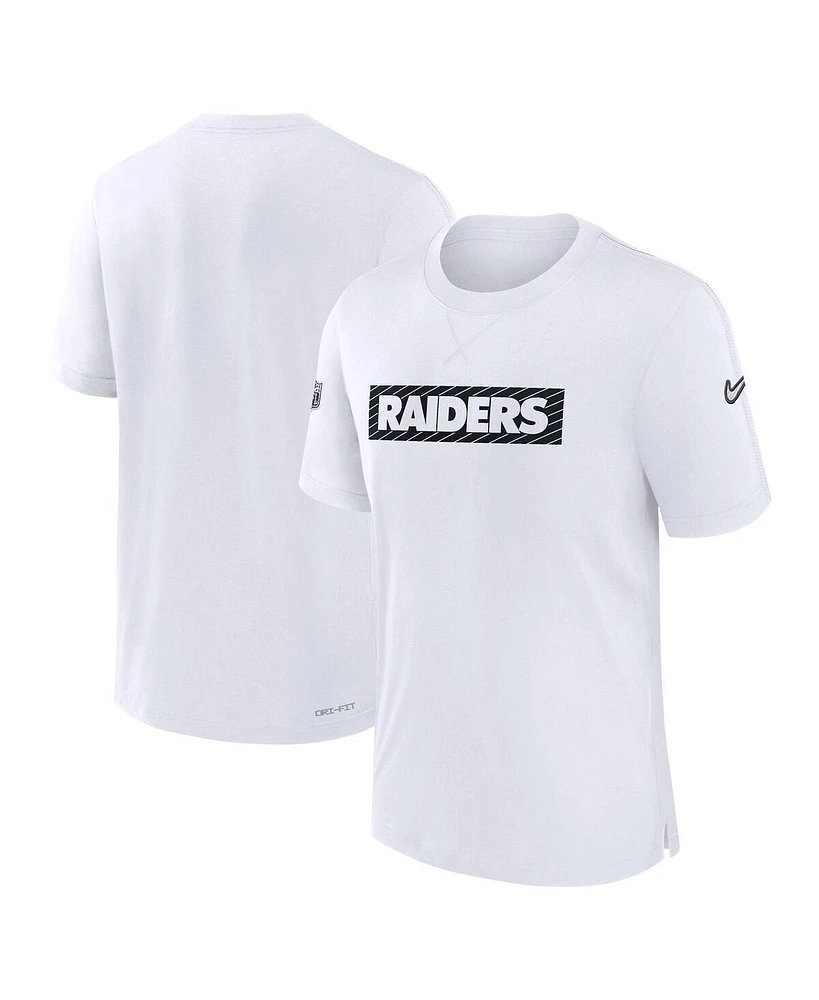 Nike Men's White Las Vegas Raiders Sideline Player Performance T-Shirt