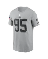 Nike Men's Myles Garrett Gray Cleveland Browns 2024 Salute To Service Name Number T-Shirt