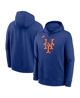 Nike Men's Royal New York Mets Cooperstown Collection Logo Club Pullover Hoodie