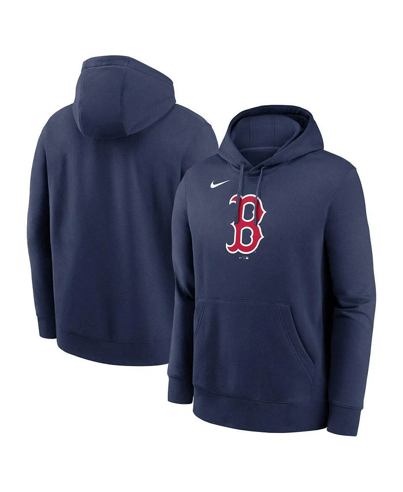 Nike Men's Navy Boston Red Sox Logo Club Fleece Pullover Hoodie