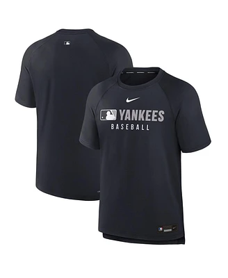 Nike Men's Navy New York Yankees Authentic Collection Pregame Raglan Performance T-Shirt