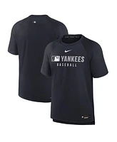 Nike Men's Navy New York Yankees Authentic Collection Pregame Raglan Performance T-Shirt