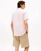 Tommy Hilfiger Men's Big & Tall Relaxed Fit Short Sleeve Button-Down Garment Dyed Oxford Shirt