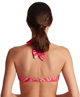 Lauren Ralph Women's Printed Tie-Front V-Neck Bikini Top