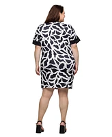 24seven Comfort Apparel Plus Short Sleeve Knee Length T Shirt Dress