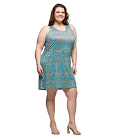 24seven Comfort Apparel Plus Sleeveless Knee Length Shift Dress