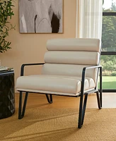 Glitzhome 2-Pc. Leatherette Modern Wavy Accent Chair