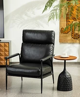 Glitzhome 39.5" Leatherette Mid-Century Modern Armchair