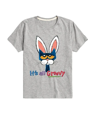 Hybrid Toddler and Big Boys Pete The Cat Easter It's All Groovy Graphic T-Shirt