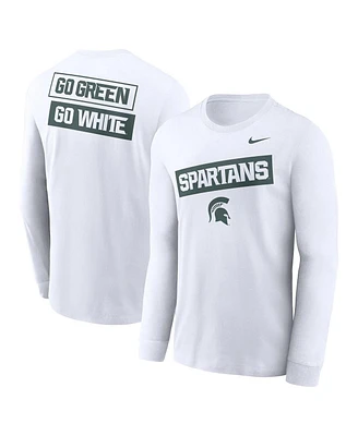 Nike Men's White Michigan State Spartans Two-Hit Classic Location Long Sleeve T-Shirt