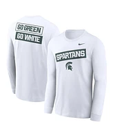 Nike Men's White Michigan State Spartans Two-Hit Classic Location Long Sleeve T-Shirt