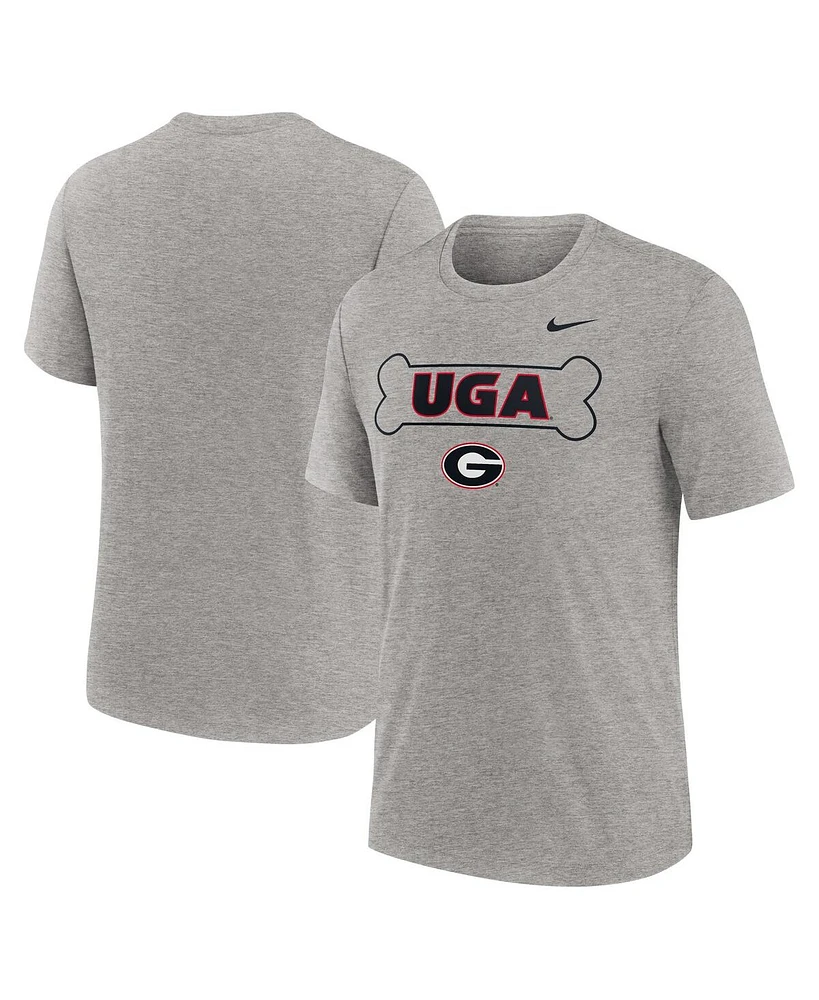 Nike Men's Heather Gray Georgia Bulldogs Campus Local Tri-Blend T-Shirt