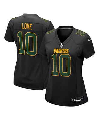 Nike Women's Jordan Love Black Green Bay Packers Fashion Game Jersey