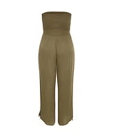 City Chic Plus Smocked Jumpsuit