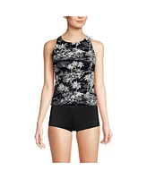Lands' End Women's Mastectomy Tugless High Neck Strappy Back Tankini Swimsuit Top
