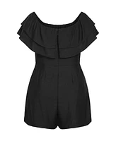 City Chic Plus Poppy Playsuit