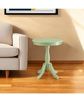 Wood Pedestal End Table – Classic Design for Side Use Home Decor