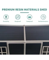 Mondawe 8x4ft Outdoor Storage Shed with Floor and 2 Windows