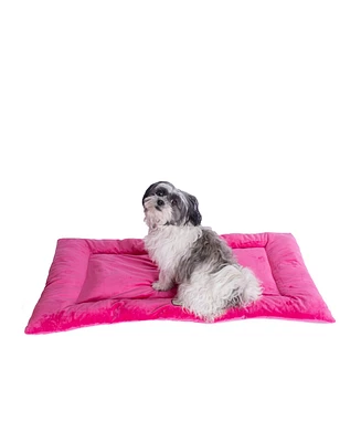 Armarkat M01CZH-m Medium Pet Bed Mat , Dog Crate Soft Pad With Poly Fill Cushion, Vibrant PInk