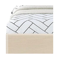 Faux Leather Bed Frame with Upholstered Headboard – Solid & Manufactured Wood