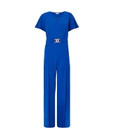 Quiz Women's Scuba Crepe Wrap Front Palazzo Jumpsuit