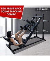 Professional Leg Press and Hack Squat Machine for Home Gym with Weight Storage