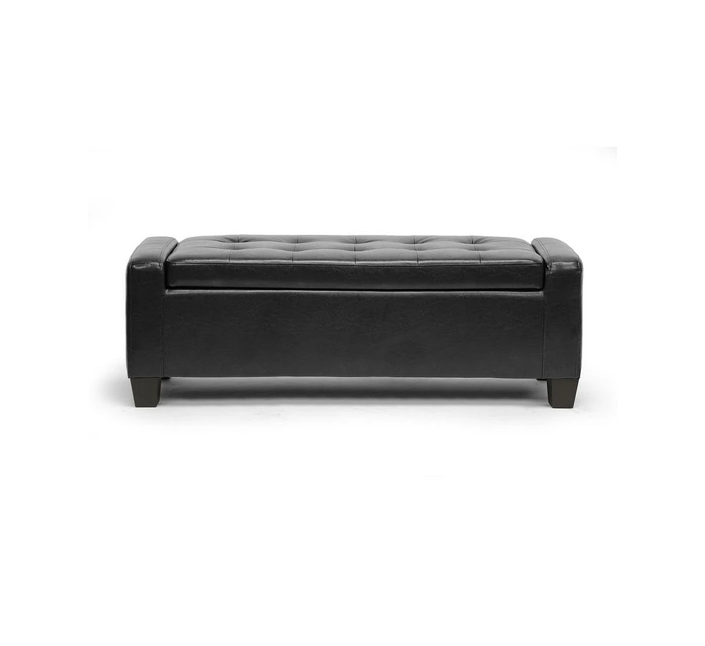 Baxton Studio Manchester Black Ottoman
