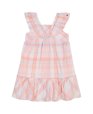 Tommy Hilfiger Toddler and Little Girls Madras Plaid Peasant Midi Dress