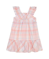 Tommy Hilfiger Toddler and Little Girls Madras Plaid Peasant Midi Dress