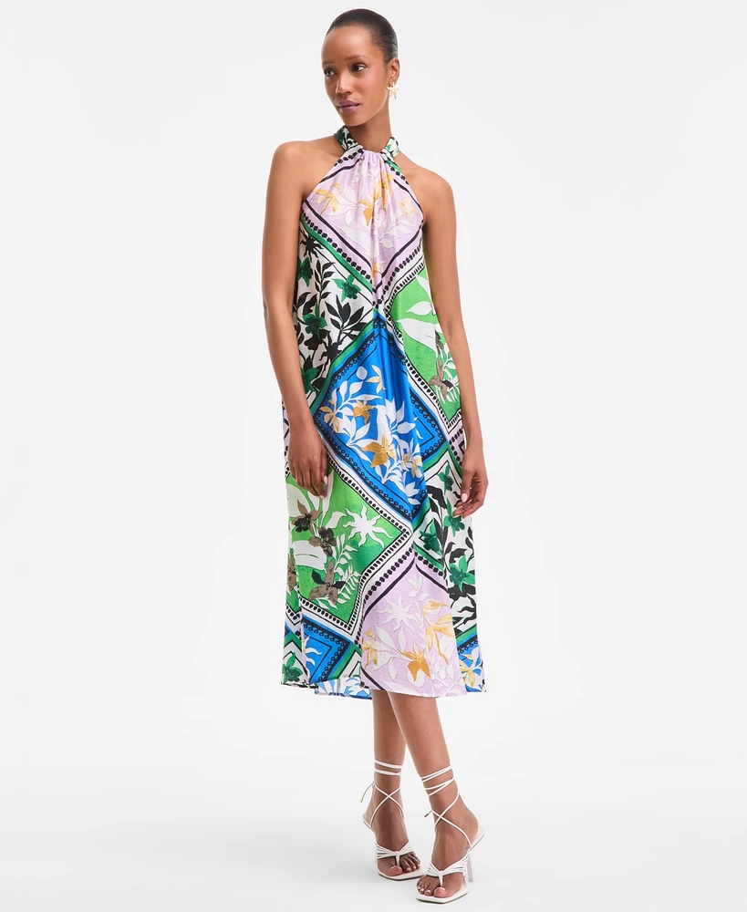 I.n.c. International Concepts Women's Scarf-Print Halter Midi Dress, Exclusively at Macy's