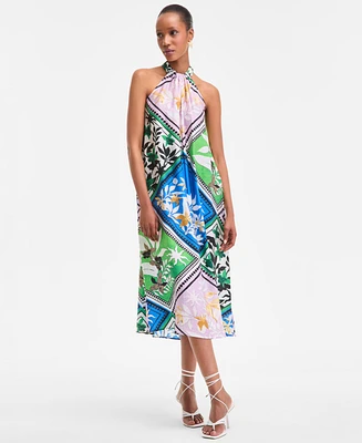 I.n.c. International Concepts Women's Scarf-Print Halter Midi Dress, Exclusively at Macy's