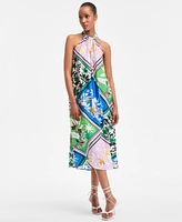 I.n.c. International Concepts Women's Scarf-Print Halter Midi Dress, Exclusively at Macy's