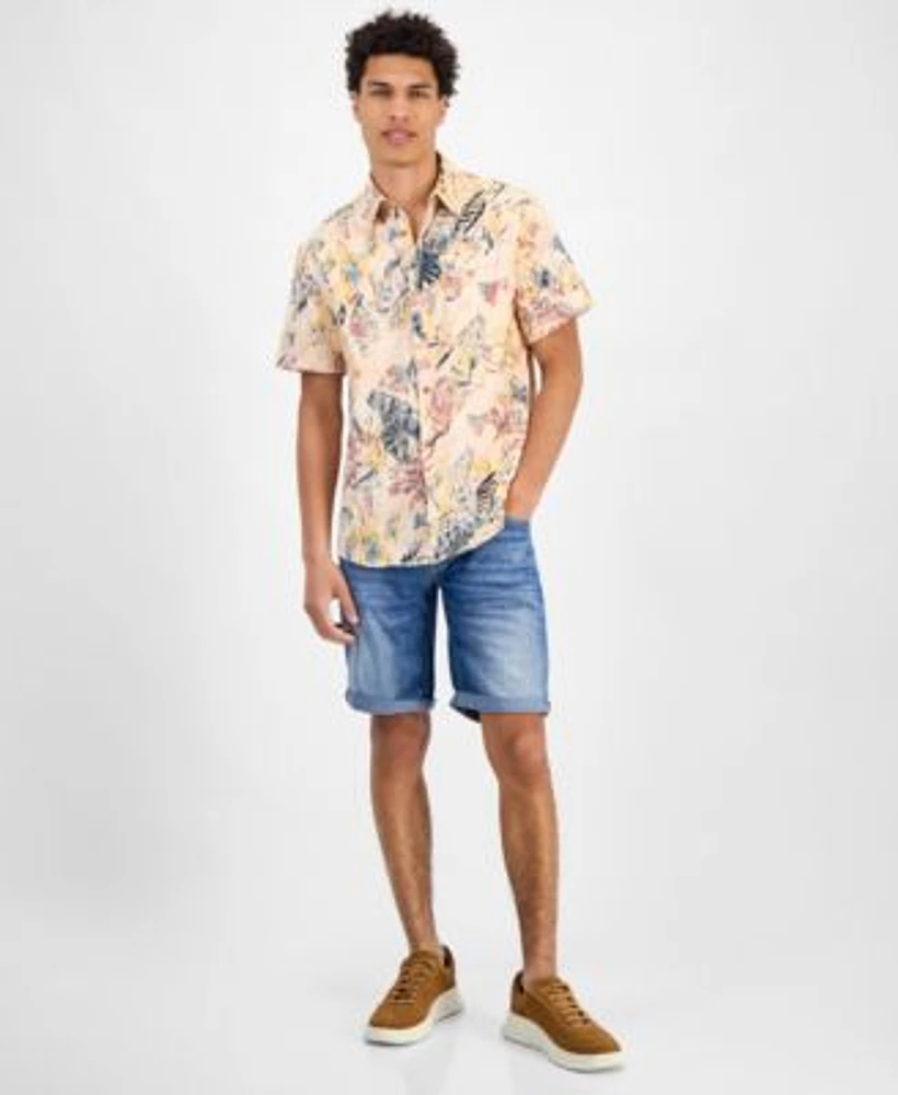 Guess Mens Floral Shirt Shorts Sneakers