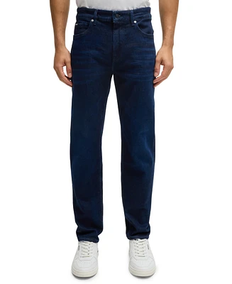 Boss by Hugo Men's Dark-Blue Soft Denim Regular-Fit Jeans