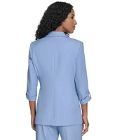 Calvin Klein Women's Faux-Denim Roll-Sleeve Jacket