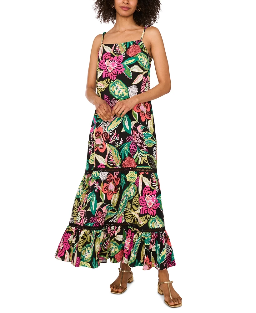 Vince Camuto Women's Printed Tiered Maxi Dress