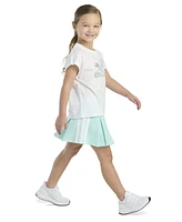 adidas Toddler and Little Girls 2-Piece Graphic Sleeveless Box T-Shirt French Terry Skort Set