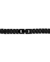 Esquire Men's Jewelry Cubic Zirconia Honeycomb Link 24" Necklace in Black Ip Stainless Steel, Exclusively at Macy's