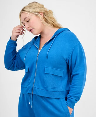 Id Ideology Plus Cropped Full-Zip Hoodie, Exclusively at Macy's