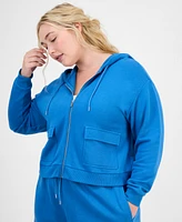 Id Ideology Plus Cropped Full-Zip Hoodie, Exclusively at Macy's