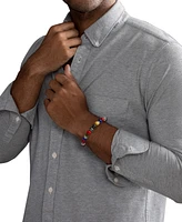 Esquire Men's Jewelry Multi-Stone Beaded Bracelet in Sterling Silver, Exclusively at Macy's