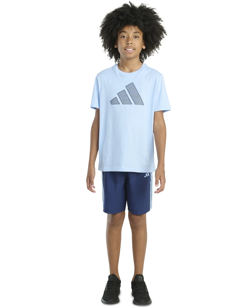 adidas Big Boys 2-Piece Short Sleeve T-Shirt and Woven Shorts Set