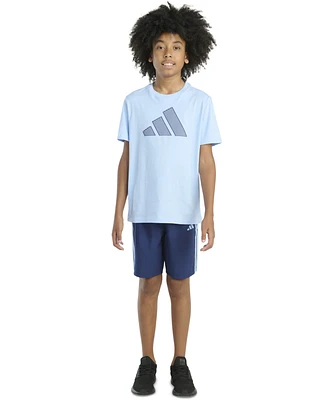 adidas Big Boys 2-Piece Short Sleeve T-Shirt and Woven Shorts Set